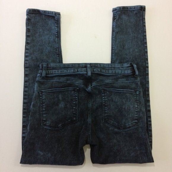 Asos Women's Skinny Jeans Acid Wash Blue Black Denim Size 28x27.5 Mid Rise - Picture 4 of 8